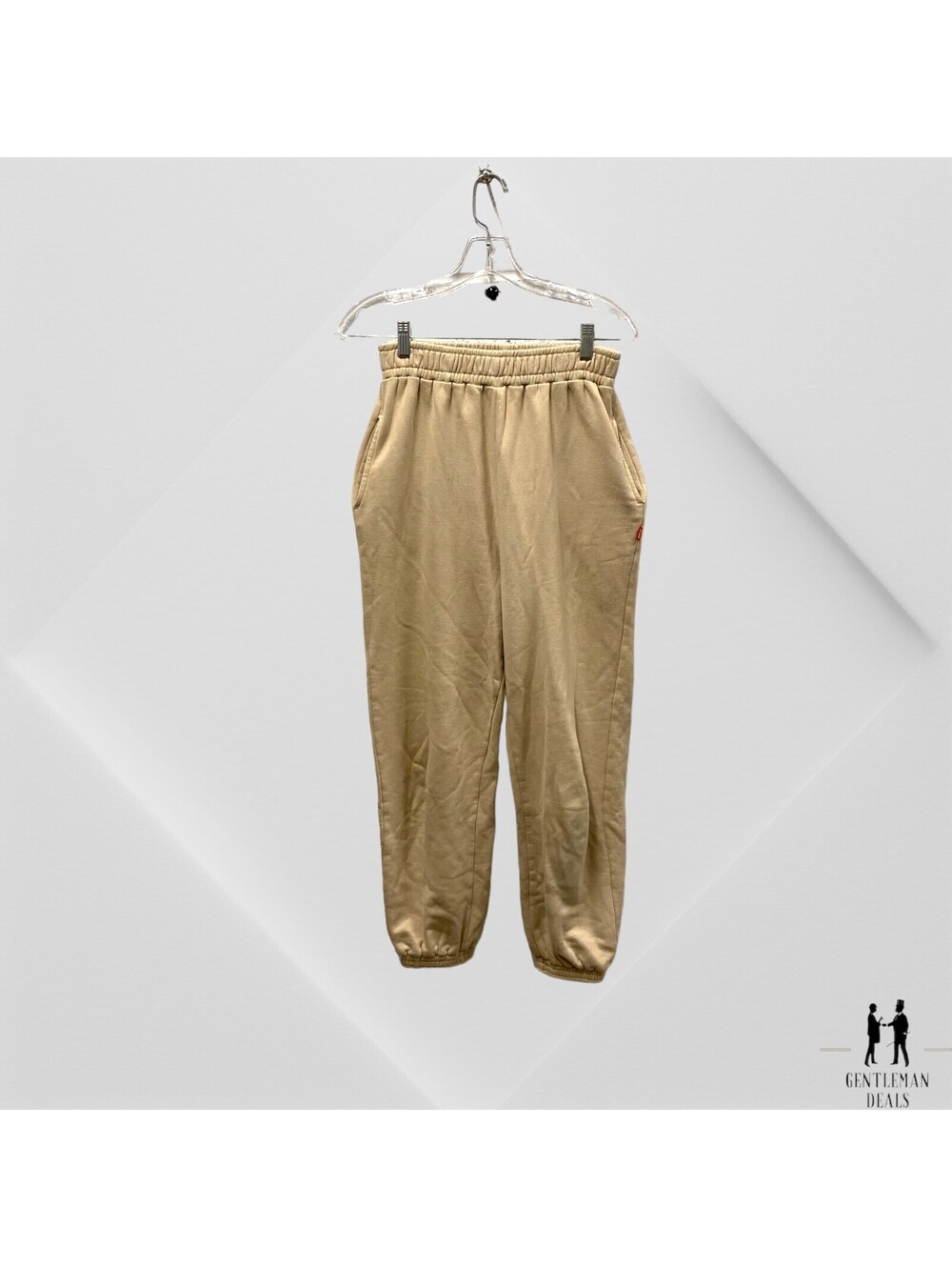 Bayse Brand High Waisted Womens Fleece Joggers Heavy S Small Beige S x 25